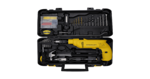 Stanley Corded Hammer Drill Machine and Hand Tool Kit for Home (600W, 13mm, Yellow and Black, SDH600KP) on Instamart: 