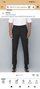 Arrow Men's Regular Pants (ARADOTR2286_Black_36)