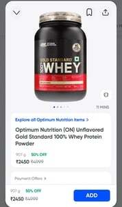 ON unflavoured whey 50% off