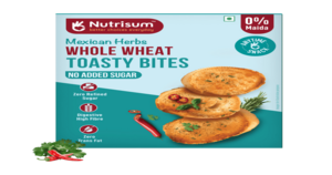 Nutrisum Whole Wheat Toasty Bites - Mexican Herbs , 150 gm