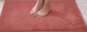Welspun Premium Bath Mats Small for Hall, Bedroom & Living Room | Solid Design | Anti Skid | More Absorbent | Soft Feel | Machine Tufted | (40 x 60 cm, Blush)