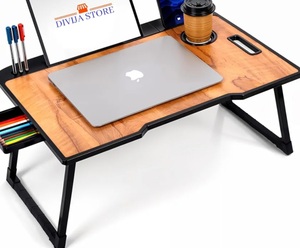 Study Table Bed Table Premium Laptop Table/Foldable and Portable Wooden/Writing Desk for Office/Home/School (Wood Cotted)