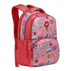 Gear Wow 17"/25L Medium Water Resistant School Bag/Casual Backpack/Daypack/4 Compartment Travel Backpack/Kids Bag for Girls - Pink