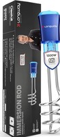 Longway LWIR01 1500W Immersion Water Heater Rod | Water Proof | Shock Proof Body | Heavy Element with Nickel Coated | Instant Fast Heating | ISI Certified | 2 Years Replacement Warranty (Blue)