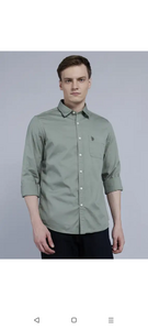 Take a look at this Men Regular Fit Solid Cut Away Collar Casual Shirt 