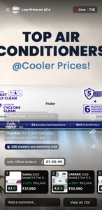 Low Price on ACs on Flipkart Live right now.  
Extra 500 Off on Many Acs