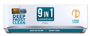 ONIDA 2026 Model 1.5 Ton 3 Star Split Inverter 9-in-1 Convertible, Stabilizer Free Operation, Deep frost Clean, Silent Cool, Gold Fin Coating 4 Way Swing AC AC (IR183FLSV, White)