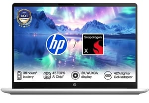 HP Omnibook 3 Next Gen AI PC Snapdragon X - (8 GB/512 GB SSD/Windows 11 Home)(14 inch, Silver, 1.42 kg)