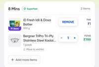 Instamart - Bergner TriPro TriPly kadai at Rs.799