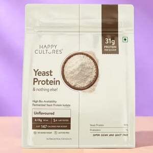 Happy Cultures Unflavoured Fermented Yeast Protein Isolate |31g Protein| 500Gram Pack