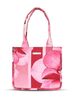 Caprese IRIS Floral Printed Pink Poly Canvas Large Tote Handbag