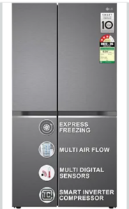 LG 655 L, 3 Star, Frost-Free Smart Inverter Double Door Side-By-Side Refrigerator 