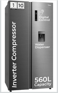 Midea 560 L Side by Side Refrigerator, Inverter Compressor, Multi Air Flow Cooling