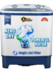Kenstar 6.5 kg 5Star Rated Semi Automatic Top Load Blue, White (KSSA655NNNDB)