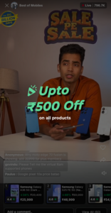 Flipkart LiveShop+: Extra upto ₹500 off on smartphones 