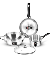 Milton Pro Cook 3-Layer Thick Triply Bottom I Induction Friendly Stainless Steel 4 Pc Kitchen Set 
