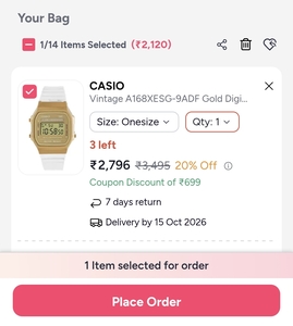 Casio watch on 25% discount upto 699