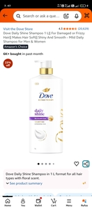 Dove shampoo 1lt @455+extra cb on cc