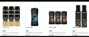 Grab deal axe body sprays, deodorant, perfume upto 70% off 