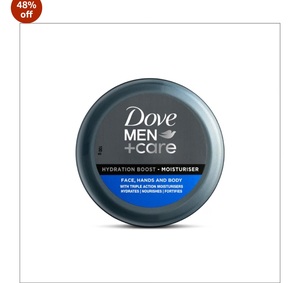 DOVE Men+Care, with Vitamin B3, Hydration Boost Moisturizer, for refreshed hydrated Skin, long lasting hydration, 100gm 