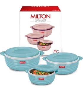[SAVER] MILTON Aspire Jr. Set Inner Stainless Steel (350-720-1050) ml Pack of 3 Thermoware Casserole 