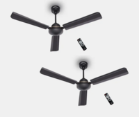 (Pack of 2) DIGISMART Storm | BLDC Motor | Remote Control | Energy Saving | Silent Operation with 5 Year Warranty BLDC Motor with Remote 1200 mm Ceiling Fan (5 Star | Dark Brown 