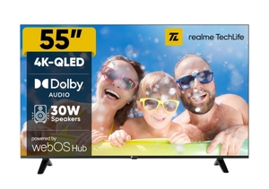 [Drop] realme TechLife 139 cm (55 inch) QLED Ultra HD (4K) Smart WebOS TV (55UHDWQRALLQ)