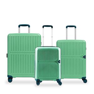 Footloose by VIP Head Spin Set of 3 (S+M+L) Trolley Bags, Green8-Wheels, Polypropylene Case, Spacious, Combination Lock