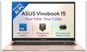 ASUS Vivobook 15 (2026),Intel Core 3 304 (Series 3-Latest Gen),Fingerprint Sensor,8GB RAM,