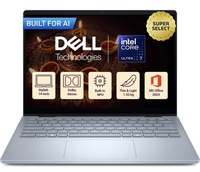 DELL 14 Plus Microsoft Office Home 2024 Intel Core Ultra 7 256V (16GB/512 GB SSD/Windows 11 Home) DB14250 Thin and Light Laptop (14 Inch, Ice Blue, 1.55 Kg, With MS Office)