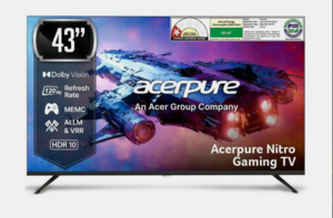 acerpure Nitro 108 cm (43 inch) QLED Ultra HD (4K) Smart Google TV with 120 Hz GTV 5.0 |Android 14 |Dolby Vision & Dolby Atmos|40W Sound|Tuner|Wi-Fi Direct|ALLM |VRR|MEMC|Karaoke|AI|Gaming |Wall Mount (AP43UG75PNTO5)