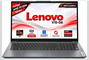 Lenovo V15 AMD Ryzen 5 150 15.6" (39.62cm) FHD 300 Nits Antiglare (16GB/512GB SSD/Windows 11/Office Home 2024/Luna Grey/1.65 Kg)-83V40063IG