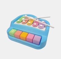 J K INTERNATIONAL 2 in 1 Xylophone and Piano Toy (Multicolor)