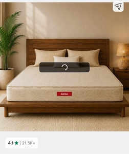 Kurlon 72 × 72  4inch Dual Comfort, Reversible Soft & Firm Sides, Spine Support, Anti-Microbial 4 inch King High Resilience (HR) Foam Mattress