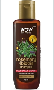 WOW Skin Science Rosemary & Biotin Hair Growth Shampoo | Prevents Breakage & Split Ends | Adds Shine to Dull Hairs | 30ml