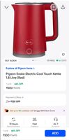 Pigeon Evoke Electric Cool Touch Kettle 1.8 Litre (Red) Instamart