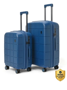 Mokobara Hard Body Set of 2 Luggage 8 Wheels - The Hovercraft Expandable Luggage Set of 2 (Small 55cm | Medium 67cm) - Blue