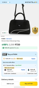 puma Women Black Messenger Bag 