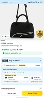 puma Women Black Messenger Bag 