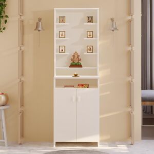 BLUEWUD Shubh Mandir, Temple Pooja Unit for Home with Storage Cabinet, Floor Standing Puja Room Altar,‎ 