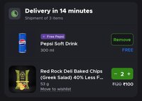 Blinkit : Buy Red Rock Deli Chips worth ₹100 or more & get a FREE Pepsi Can