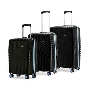 LAttitude By Provogue Core Set of 3 Trolley Bags Cabin + Medium + Large Polypropylene Hard Suitcase, 8 Spinner Wheels, Recessed Number Lock, Luggage for Men & Women Midnight Black/Arctic Blue