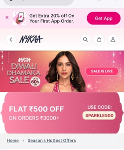 Nykaa: Flat ₹500 Off on Orders Above ₹3,000
