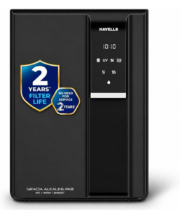 Havells Gracia FAB Alkaline Water Purifier, RO+UV+Alk, Hot|Warm|Ambient, Copper+Zinc+Minerals, 9 Stages, SS Tank, Best for Borewell & Municipal Water | Free Service Visits 2 Years | 2 Year Filter Life