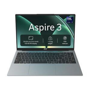 Acer Aspire 3 AI PC Intel Core Ultra 5 115U, 16GB DDR5 RAM/512GB SSD, 15.6" FHD IPS Display, Win 11Home, Steel Grey, 1.72 Kg, A325-55, Backlit Keyboard, Thin & Light Laptop