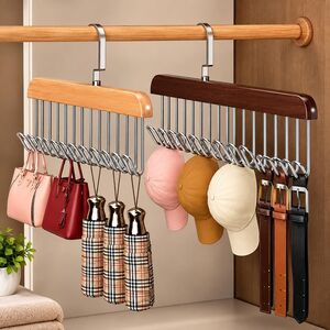 Amazon Sample Rs 299 | DLALA 2 Pcs Wooden Hanger Wardrobe Organizer with 8 Hooks (User Specific)