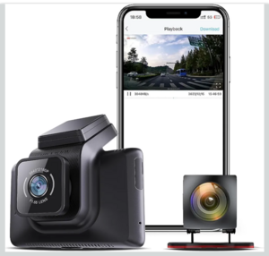 Hikvision Car Dash Camera K5|2K Dual Channel|3 Inch Touch Screen|2K Front HD |1080P Rear HD|140° Coverage|G Sensor|Voice Recognition|Emergency Recording|256GB SD Support,Black Without Hardwired KIT