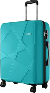 Safari Pentagon Pro 8 Wheels Spinner Checkin Trolley Bag, Hard Case Polypropylene 360º Wheeling Luggage for Men & Women, 