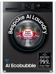 Samsung Smart Choice Smart Choice 12 kg, 5star, AI Ecobubble, Super Speed, Fully-Automatic Front Load Washing Machine 