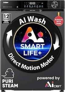 Haier Smart Choice 12 Kg, 5 Star, AI Smart LIFE+, Hygienic Care,ABT,525 mm Super Drum washing machine